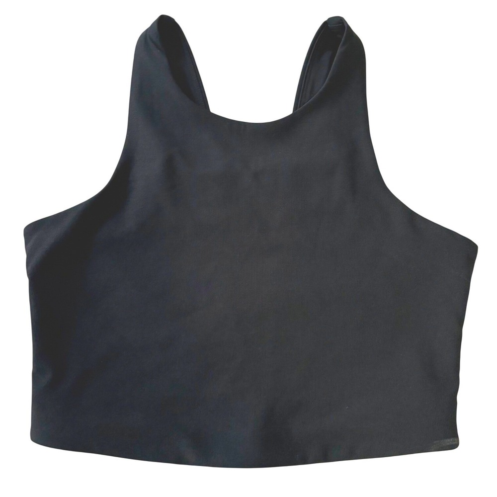 Outdoor Voices Venus Crop Top Small Black Textured Compression Sports Bra Tank